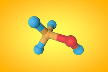 Molecular structure of methanol (methyl alcohol). Scientific background. 3d illustration