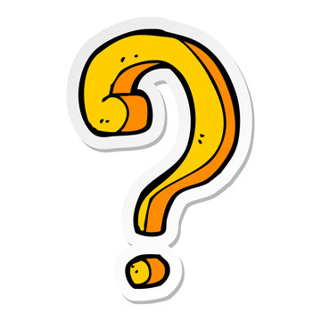 recommend clip art: sticker of a cartoon question mark