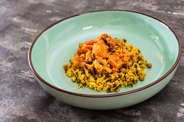 Vegetarian meals Bulgur - Butternut and oriental bean