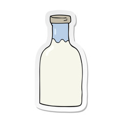 sticker of a cartoon milk bottle