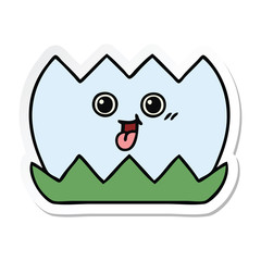 sticker of a cute cartoon water lilly