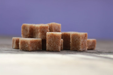 brown sugar lumps close up