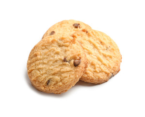 Tasty Danish butter cookies isolated on white