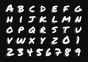 Chalkboard texture alphabet