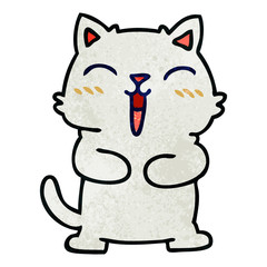 quirky hand drawn cartoon cat