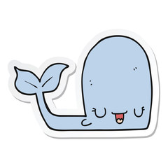 Obraz na płótnie Canvas sticker of a cartoon happy whale