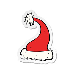 sticker of a cartoon santa hat