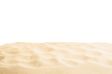 Beach sand on white background. Mockup for design