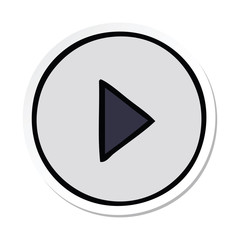 sticker of a cute cartoon play button