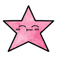 retro grunge texture cartoon star fish