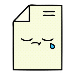 comic book style cartoon sheet of paper