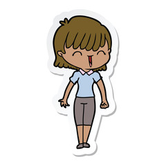 sticker of a cartoon woman