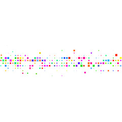 Ornament of bright colorful squares on a white background. 