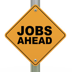 3d road sign jobs ahead