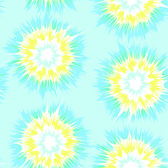 Fototapeta na wymiar Seamless vector pattern tie dye pattern in aqua and yellow