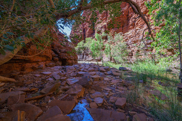 hiking down in weano gorge in karijini national park, western australia 4