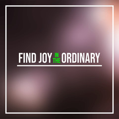 find joy in the ordinary. Life quote with modern background vector
