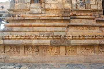 Naklejka premium Airavateswara temple&nbsp;constructed by the&nbsp;Rajaraja Chola II&nbsp;in the 12th century AD. The temple is a recognised&nbsp;UNESCO World&nbsp;heritage monument Kumbakonam,Darasuram,Tamilnadu,india