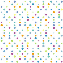 Vector seamless colorful dots pattern, multicolor texture
