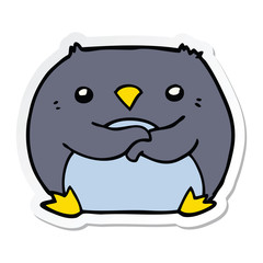 sticker of a cartoon penguin