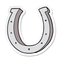 sticker of a cartoon iron horse shoe