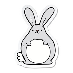 sticker of a cartoon rabbit