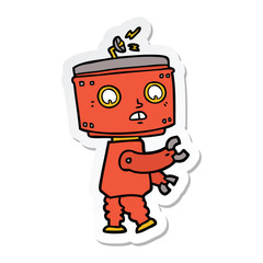sticker of a cartoon robot