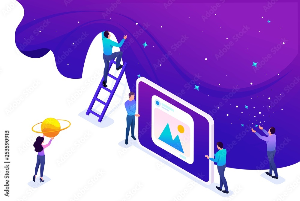 Wall mural isometric development and creation of a website