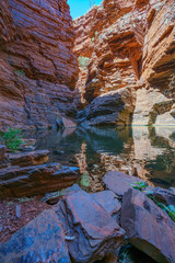 hiking to handrail pool in the weano gorge in karijini national park, western australia 30
