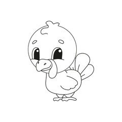 Coloring book pages for kids. Cute cartoon vector illustration.