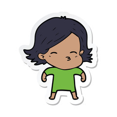 sticker of a cartoon woman