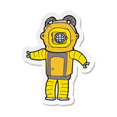 sticker of a cartoon deep sea diver