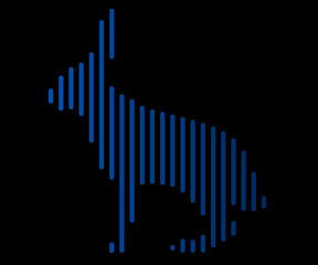 Fototapeta premium The linear illustration of a rabbit Logo Animal vector illustration