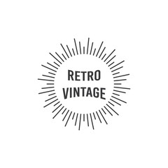 Fototapeta na wymiar logo design with light illustrations and retro vintage text