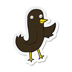 sticker of a funny cartoon bird