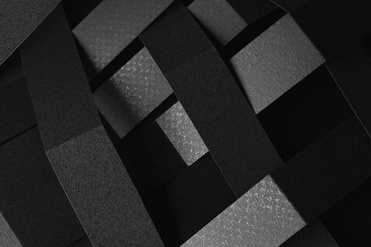 Black elements of paper, composition for abstract background.