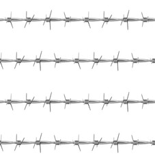 Barbed wire seamless pattern. Steel wire. Safety fence. Illustration.