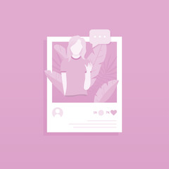 Social media illustration concept. Flat style vector illustration. Share and live streaming of social media. Concept illustration of posting in social network. Web banner illustration