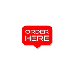 Red order now sign or icon