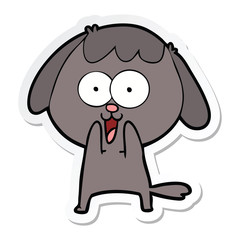 sticker of a cute cartoon dog