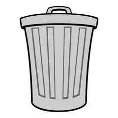 Trash Can - A vector cartoon illustration of a aluminum Trash Can.