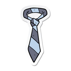 sticker of a cartoon striped tie