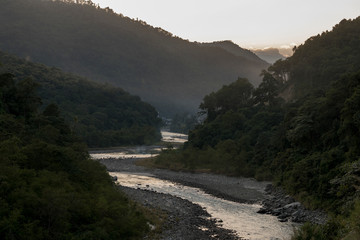 River flowing through mountains, Rangeet River, Teesta River, Sikkim, India