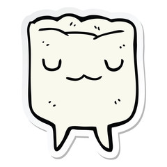 sticker of a cartoon tooth