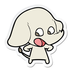 sticker of a cute cartoon elephant