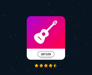 Acoustic guitar sign icon. Music symbol. Web or internet icon design. Rating stars. Just click button. Vector