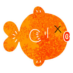 quirky retro illustration style cartoon fish