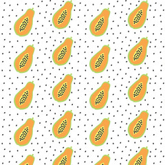 Papaya pattern vector illustration on a white background