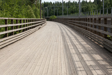 Wooden walkway bridge outdoors