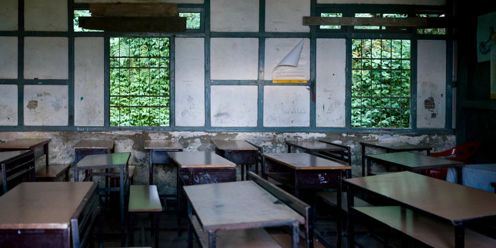 Interiors Of Classroom, Kaluk, Sikkim, India